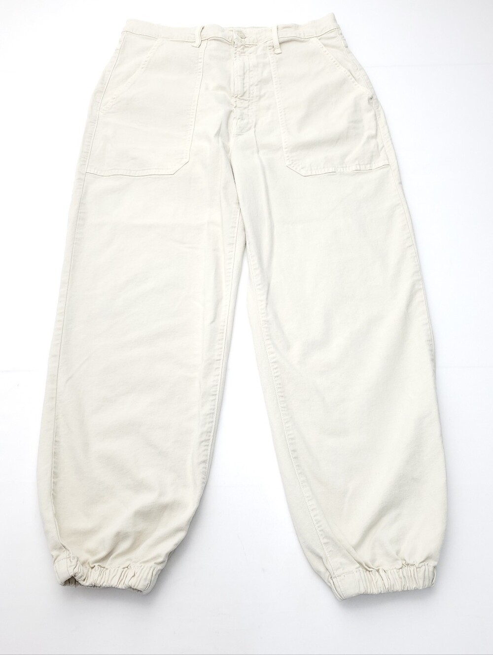 MOTHER Cream High-Rise Ankle Cropped Jeans - Picture 3 of 14